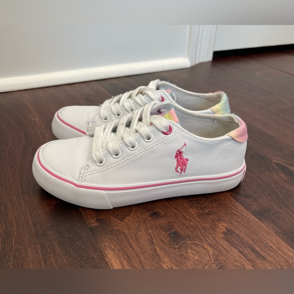 Ralph Lauren Polo Little Girls Casual Shoes Sneakers Fashion White, size 11 SOLD - Picture 2 of 8